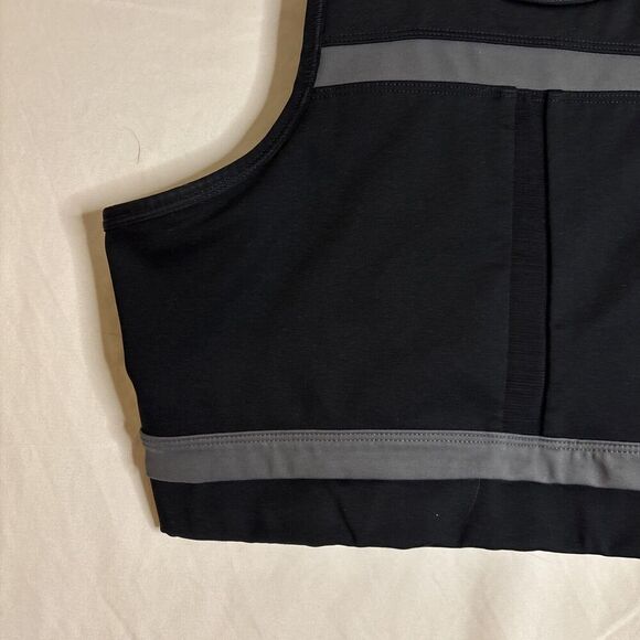 NIKE RUN DVN Women's Sports Bra Size Medium Black Grey Swoosh Activewear - Picture 3 of 10